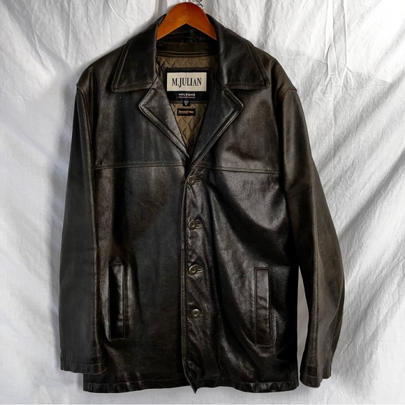Wilsons Leather Other - Wilsons Leather M Julian Vintage Men XL Leather Jacket Brown Quilted Lining Vest